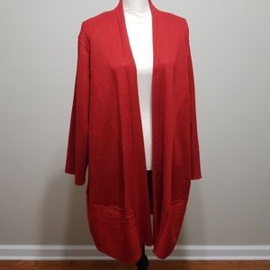 Sweater cardigan deep red